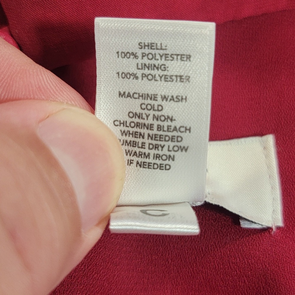Ann Taylor LOFT Sleeveless Shift Dress Rosette Neck Floral Applique Red Womens 0 - Picture 10 of 11